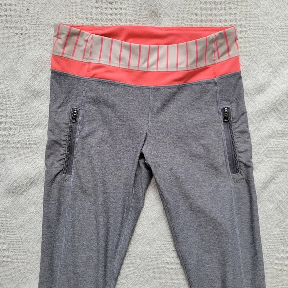Lululemon Inspire Tight II (Mesh)- In  Grey/ Butter Pink - Picture 4 of 14
